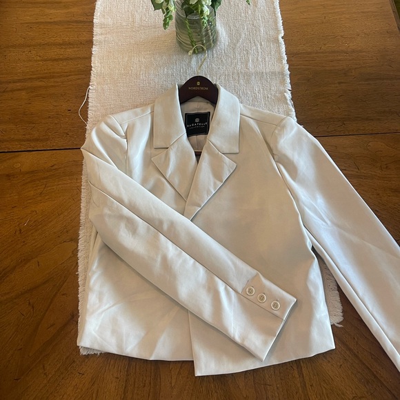 Bagatelle Collection Crop Faux-Leather Blazer - Picture 7 of 8